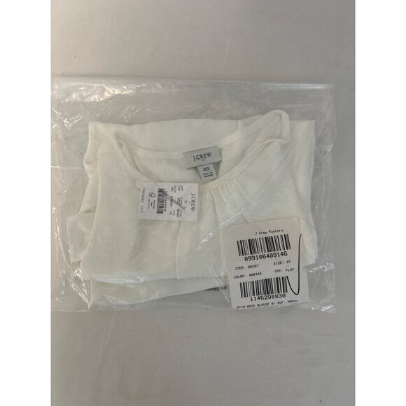 J Crew Factory Button-neck top with ruffles Item BD267, Size XS - Picture 4 of 4